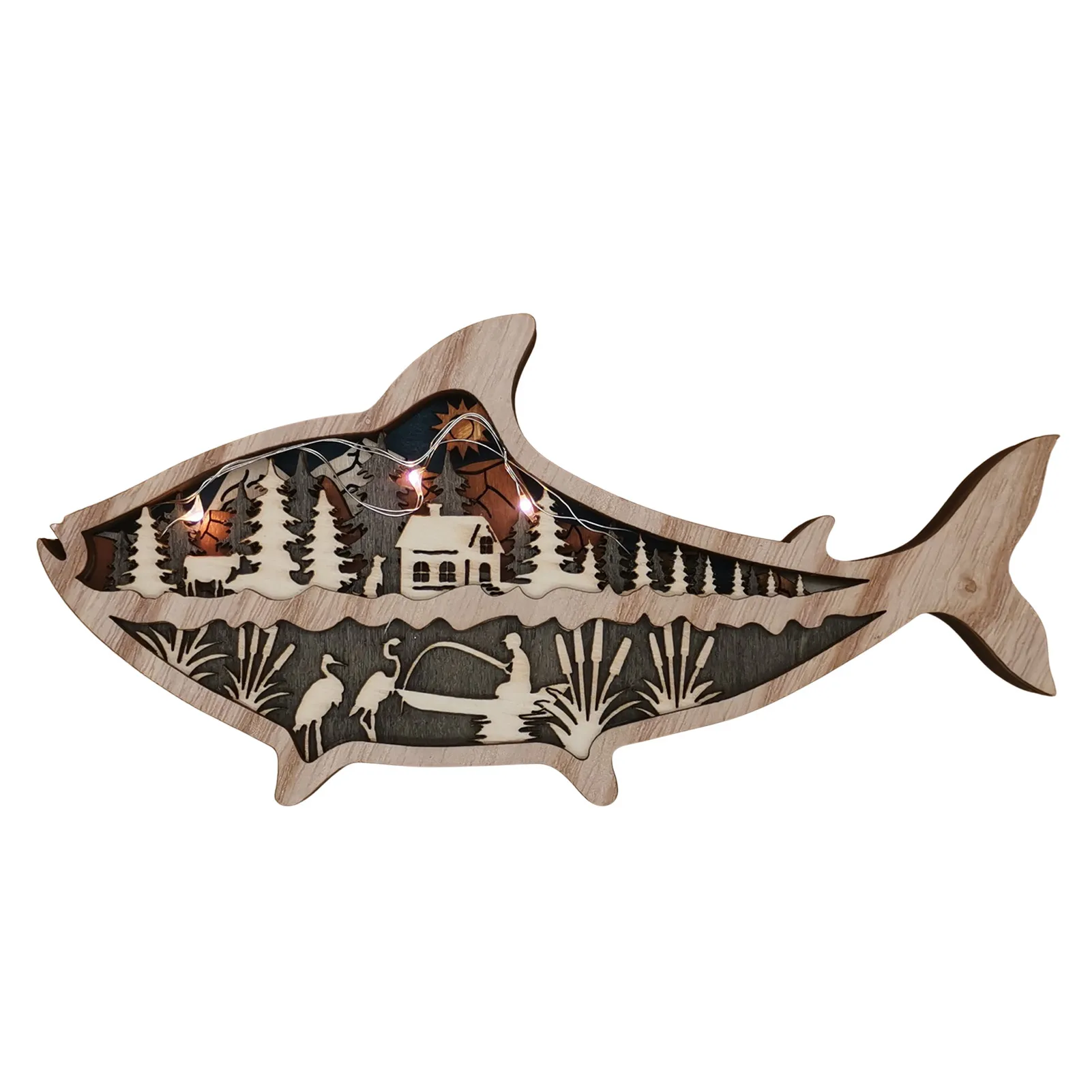 

Деревянный декор в виде рыбы, деревенский деревянный Фотофон, домашний декор, светящаяся деревянная рыба, Настенный декор с ярсветодиодный ...