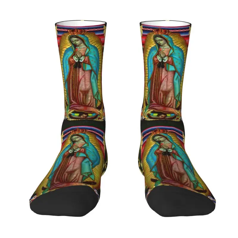 

Our Lady Of Guadalupe Virgin Mary Men Women Crew Socks Unisex Novelty Jesus Mexico Christian Spring Autumn Winter Dress Socks