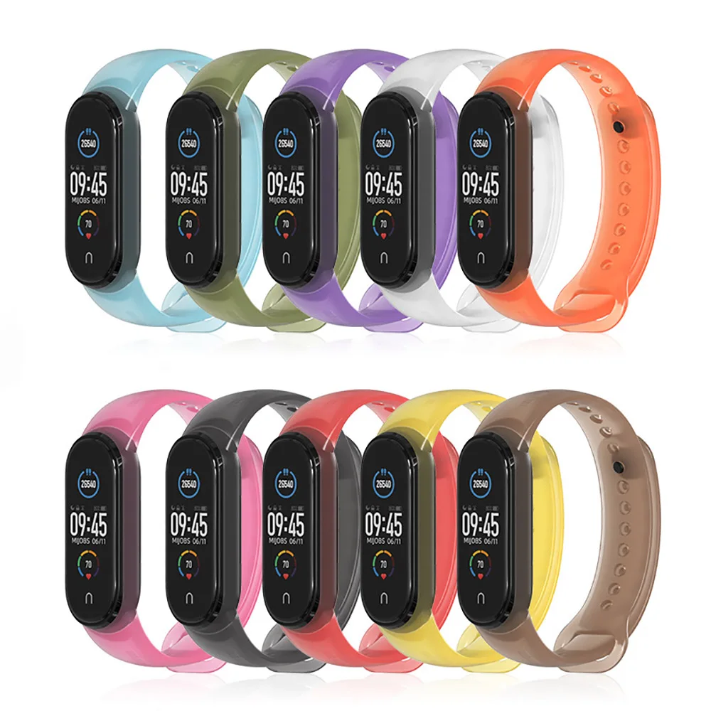 

Прозрачный силиконовый ремешок для Xiaomi Mi Band 7 6 5, сменный Браслет
