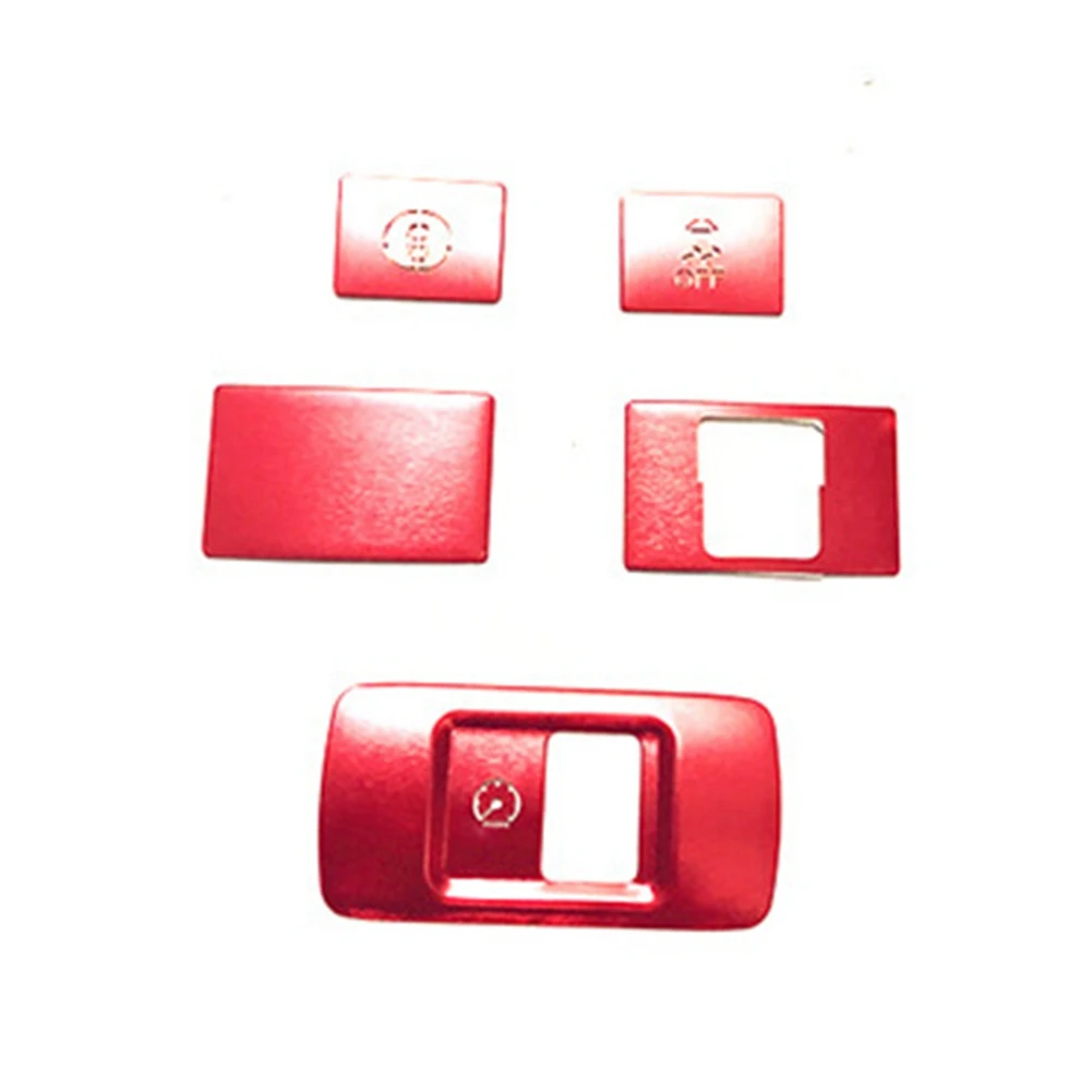 

5PCS Aluminum Alloy Headlight Adjust Switch Button Cover Sticker Trim for 11Th Gen Honda Civic 2022 Accessories, Red