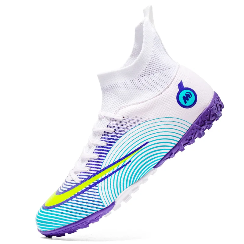 Professional Unisex Soccer Shoes Men TF/FG High Ankle Football Boots Man Cleats Grass Training Soccer Boot Women Chuteira Campo