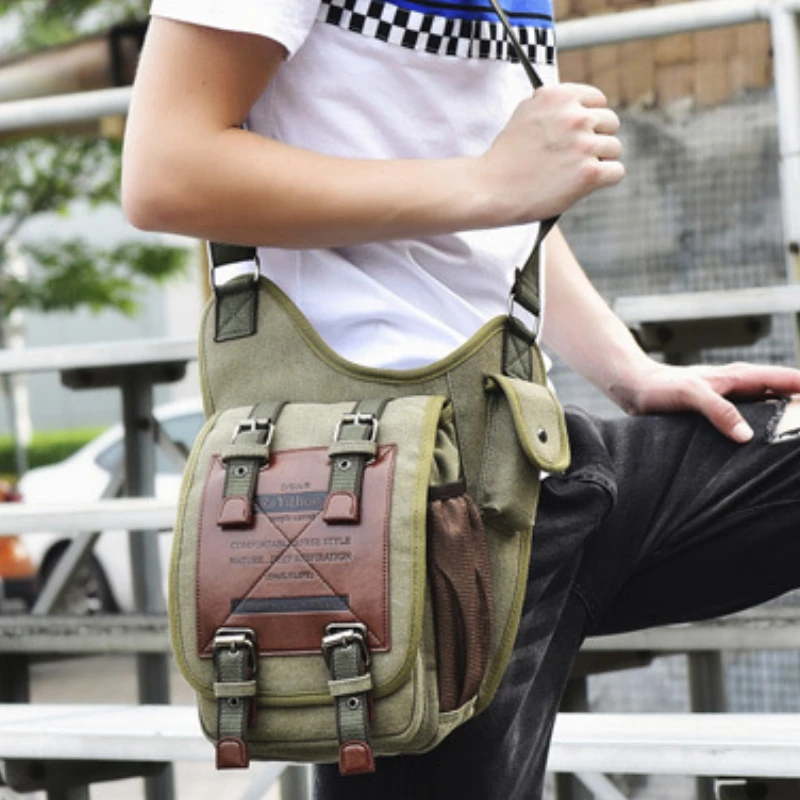 New Crossbody Shoulder Canvas Bags Man Multifunction Chest Backpack Travel Hiking Fanny Daypack Stylish Shoulder Bag for Male