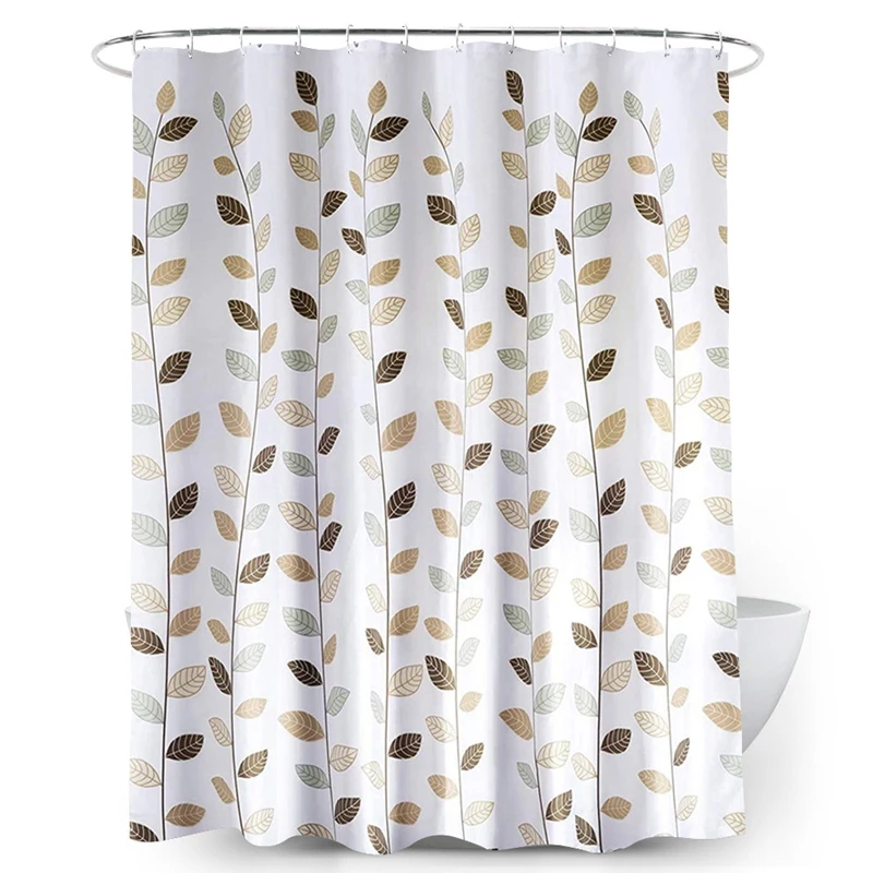 

Shower Curtain for Bathroom with 12 Hooks, Polyester Fabric Machine Washable Waterproof Shower Curtains