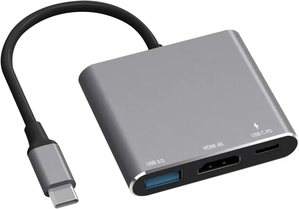 

2023 NEW Battony Adaptador USB C para HDMI, adaptador USB tipo C, conversor AV multiportas com saída HDMI 4K, porta USB C e por