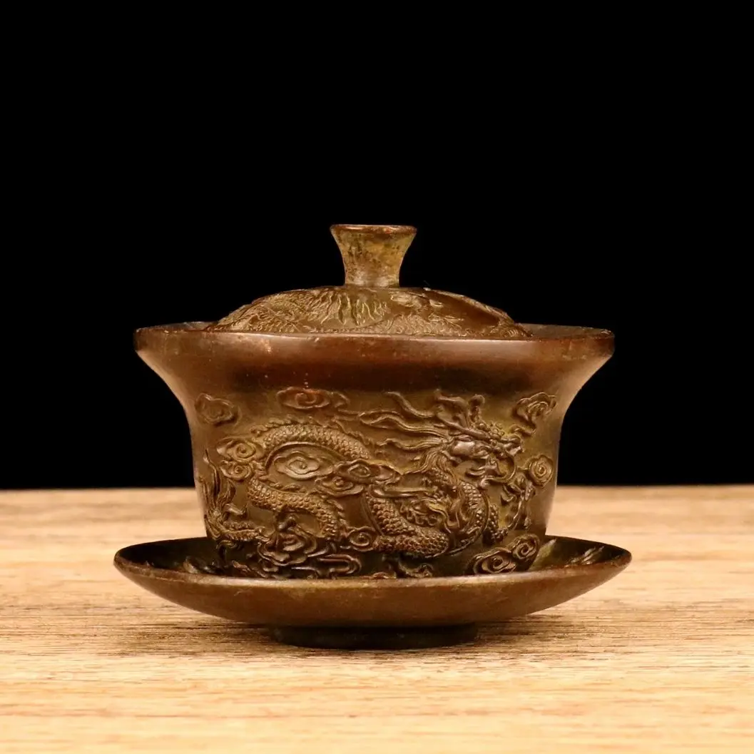 Китайская растация бронзовая скульптура удача богатство Дракон и Феникс