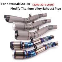 titanium alloy for kawasaki zx 6r zx6r 636 2009 2019 2020 2021 motorcycle exhaust escape system modify link pipe with muffler