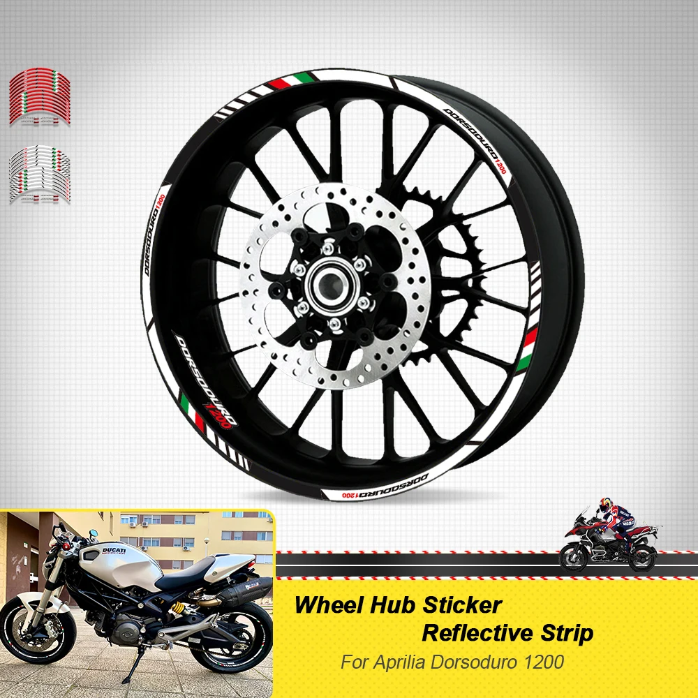 

Motorcycle Accessories Sticker Rim Tire Waterproof Decals Wheel Hub Reflective Stripe Set For Aprilia DORSODURO 1200ABS 1200 abs