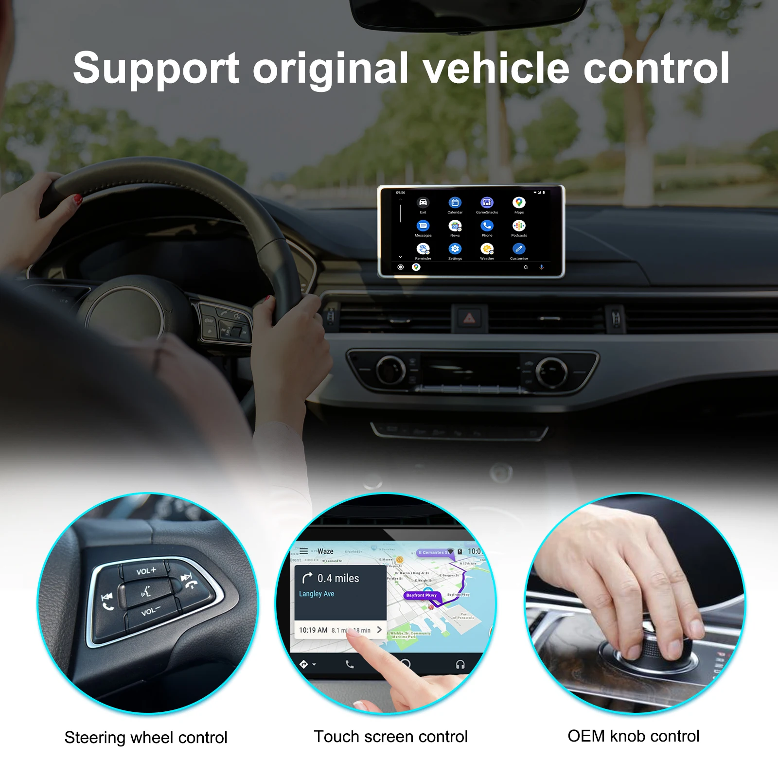 Hikity беспроводной Carplay AI Box Android автомобильный ключ Bluetooth адаптер WIFI GPS навигация
