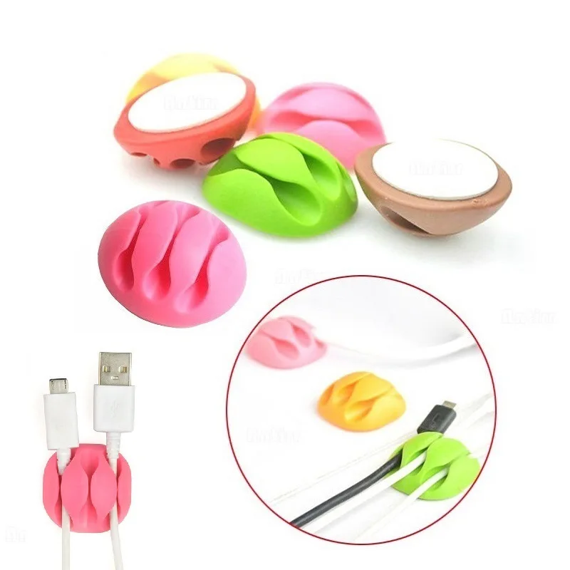 

New Wire Holder Cable Winder Earphone Office Management Organizer Wire Self-Adhesive Desk Cord Holder Cable Clips 3 Slot