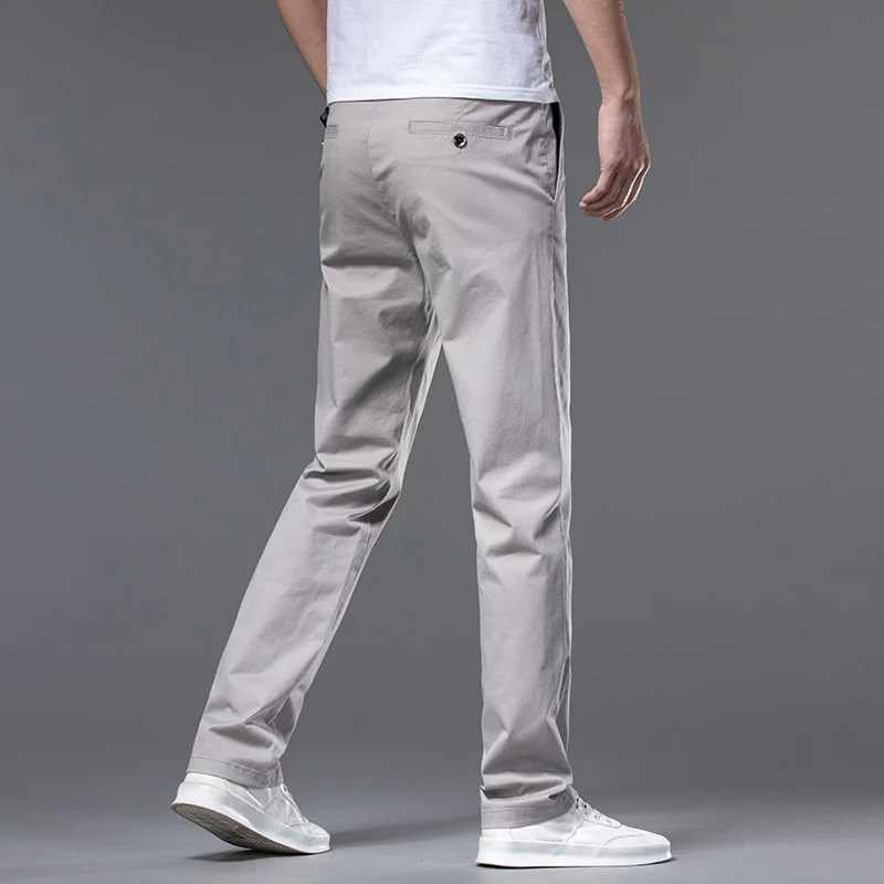2022 New Men's Classic Solid Color Pants Summer Men Thin Casual Pants Business Fashion Male Black Grey Stretch Slim Trousers 42