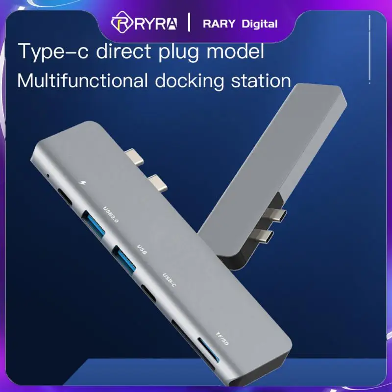 

USB 3.0 концентратор RYRA Type-C на HDMI адаптер 4K Thunderbolt 3 USB C концентратор с концентратором TF SD ридер слот PD для MacBook Pro/Air 2018 - 2020