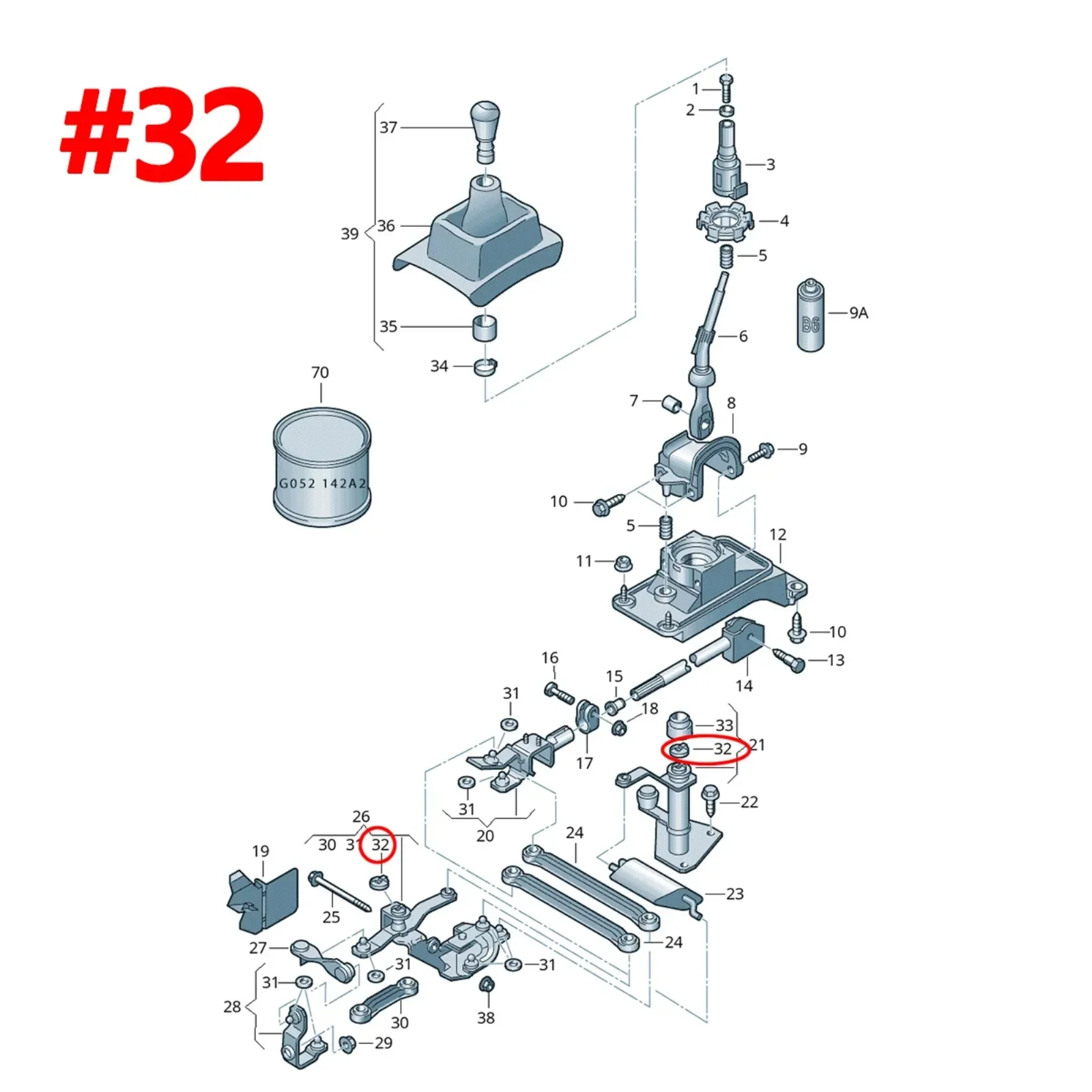Набор поворотных втулок для VW CC Eos ручной переключатель передач концевой рычаг