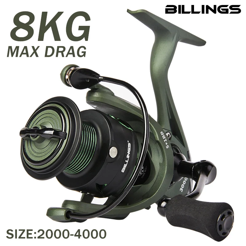 Спиннинговая Рыболовная Катушка Billings 5 + 1 Шарикоподшипники Сверхгладкая Мощная