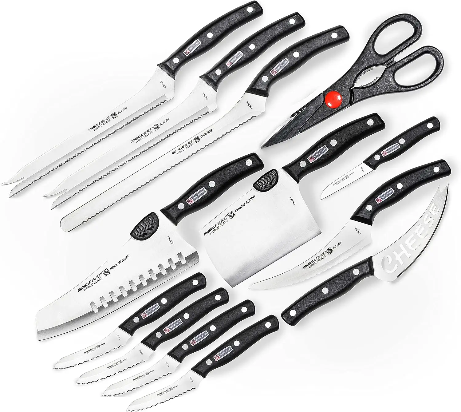 

World Class Professional Series 13 Piece Chef's Knife Collection - Ergonomic and Versatile Flash Forged Blades