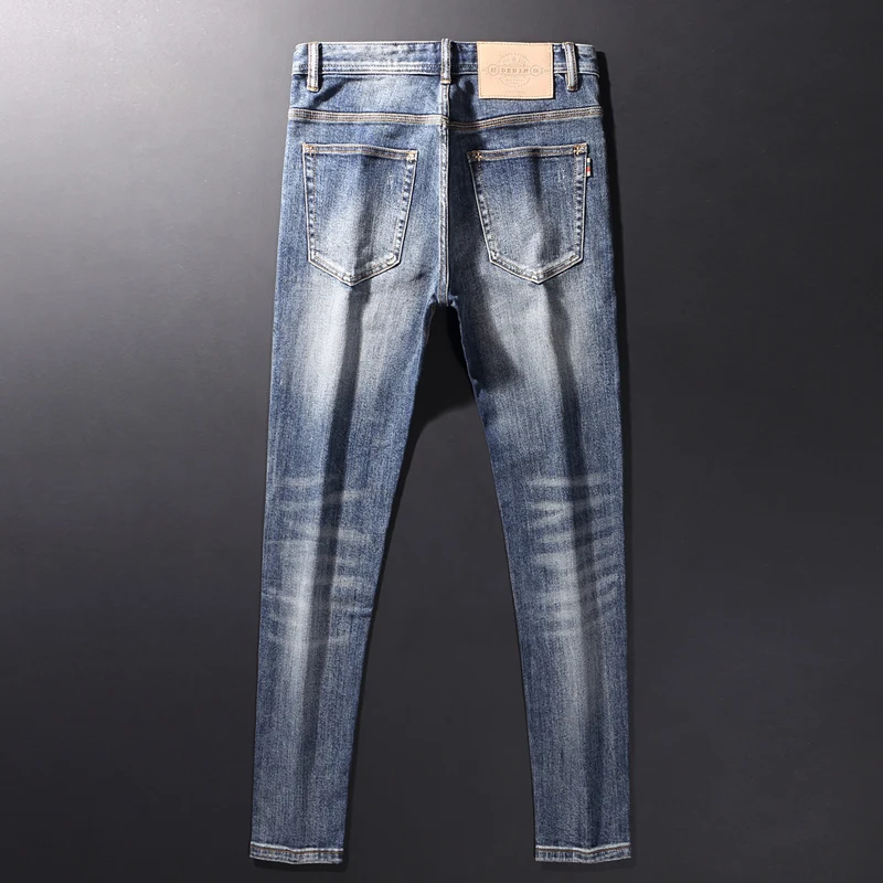 Дизайнерские уличные модные мужские джинсы в европейском и американском стиле