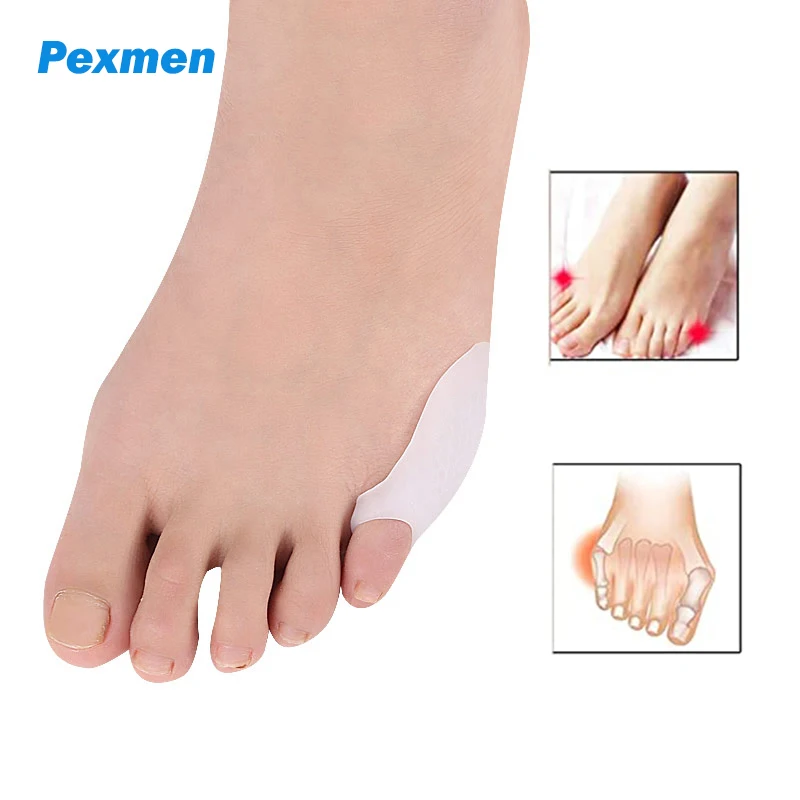 

Pexmen 2Pcs/Pair Gel Pinky Toe Separator Bunion Corrector Pain Relief Toes Protector Prevent Corns Calluses and Blisters