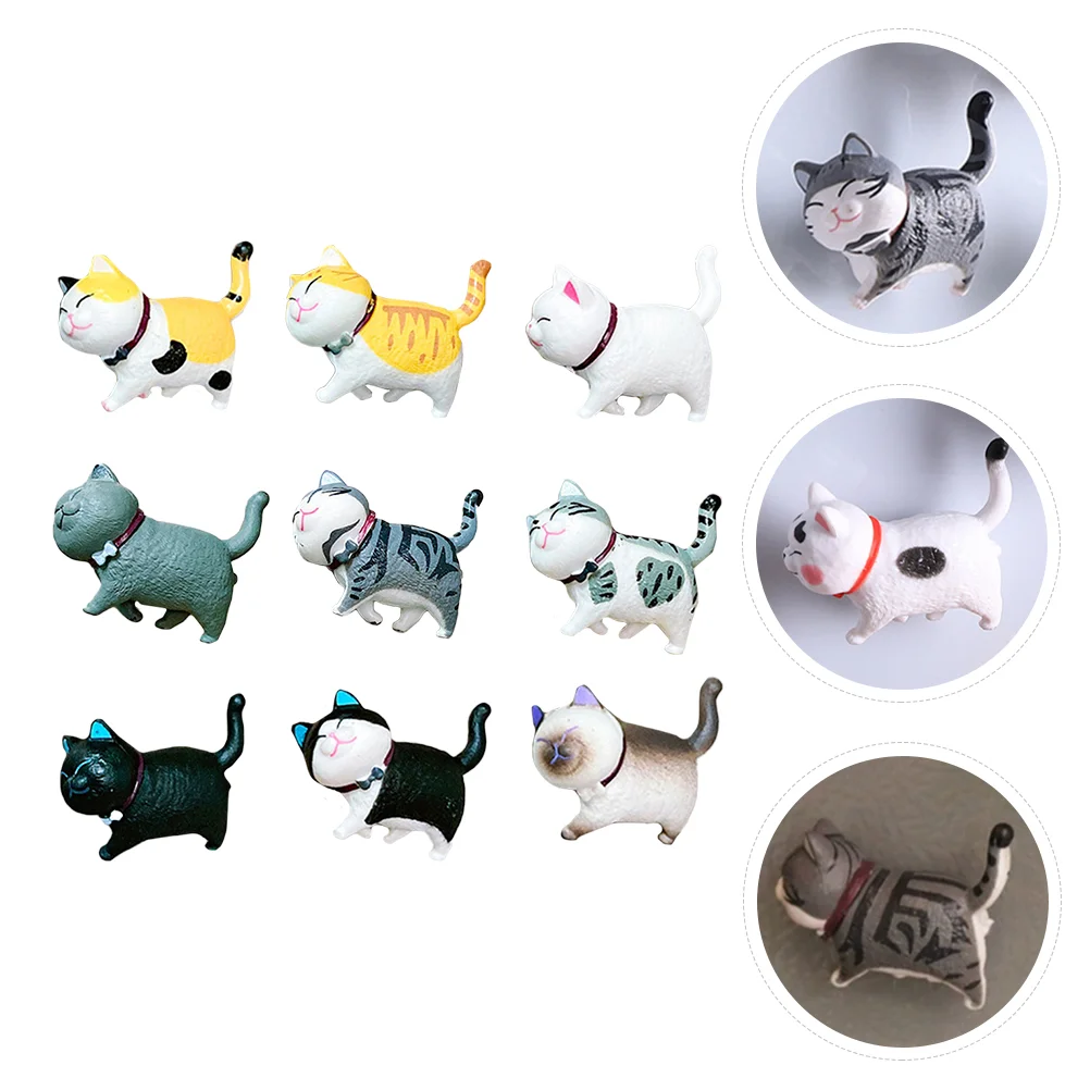 

9 Pcs 3D Cat Magnet Refrigerator Fridge Decor for Shape Magnets Resin Sticker Cartoon Refridgerator