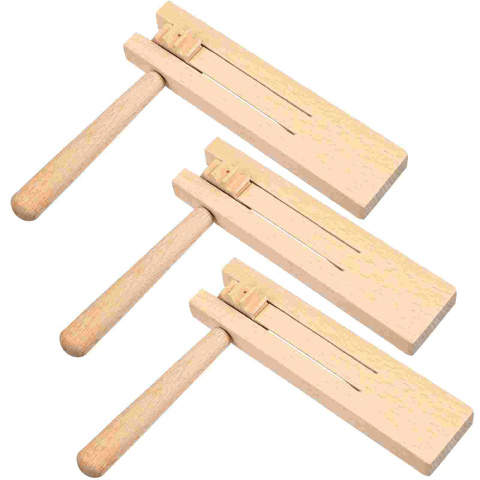 

3 Pcs Orff Instrument Musical Toys Ratchet Generator Noise Maker Matraca Wooden Sound Matracas Baby