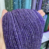 234mm amethyst faceted round natural stone loose spacer beads for jewelry making diy bracelet necklace 15%e2%80%9d wholesale