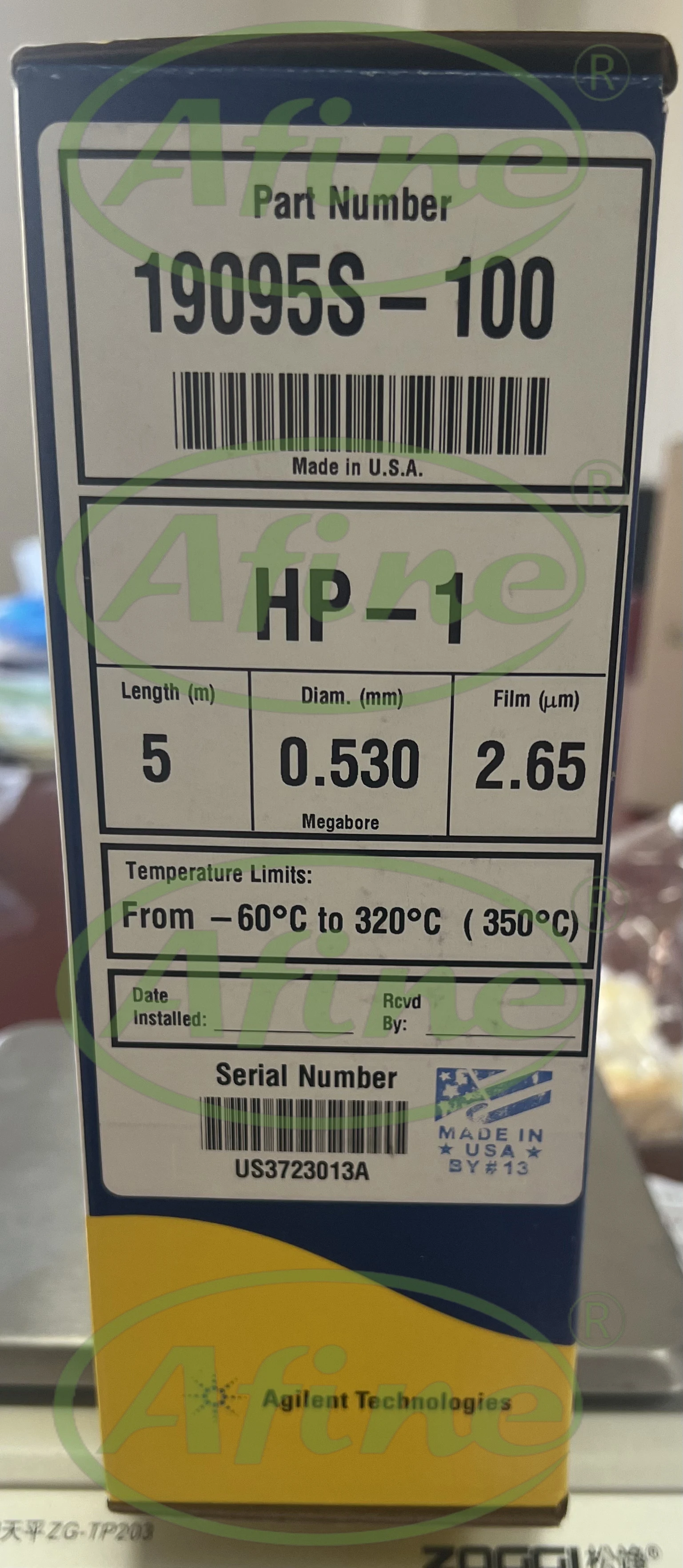 AFINE Agilent JW HP-1 Колонки GC 19095S-100 Колонка для газовой хроматографии 5 м 0 53 мм 2 65 мкм