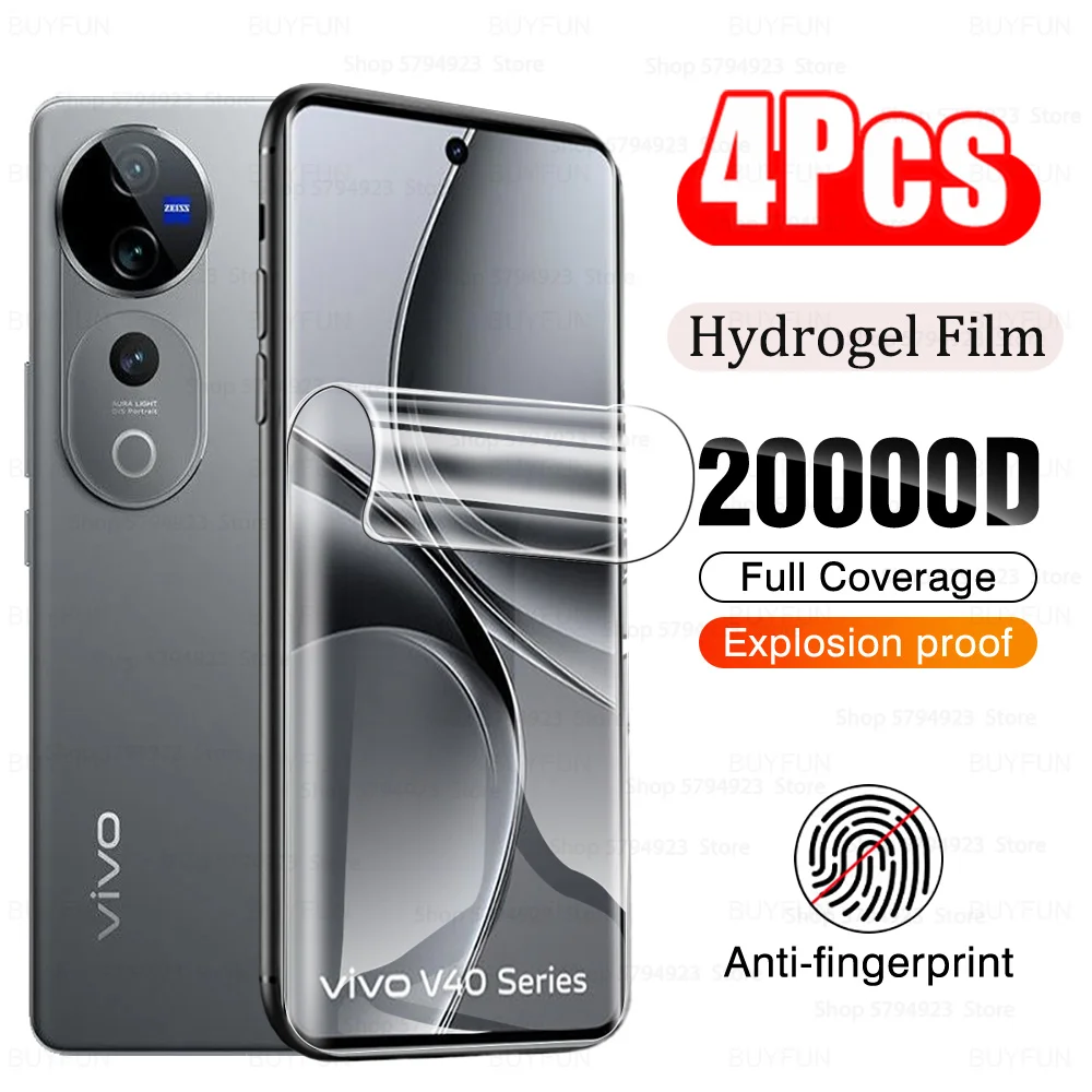 4Pcs For vivo V40 Pro V40Pro 5G заставщик экрана Мягкая гидрогель пленка V30Pro v 30 40 Защитная