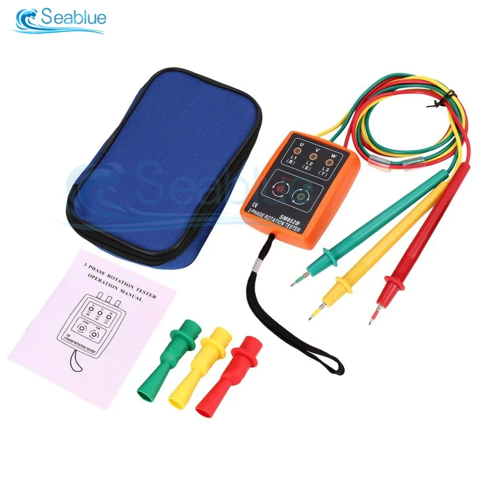 

60 - 600V Интеллектуальный цифровой светодиод переменного тока Трехфазный вращающийся светодиодный светодиодный индикатор детектор SP8030 / SM852B