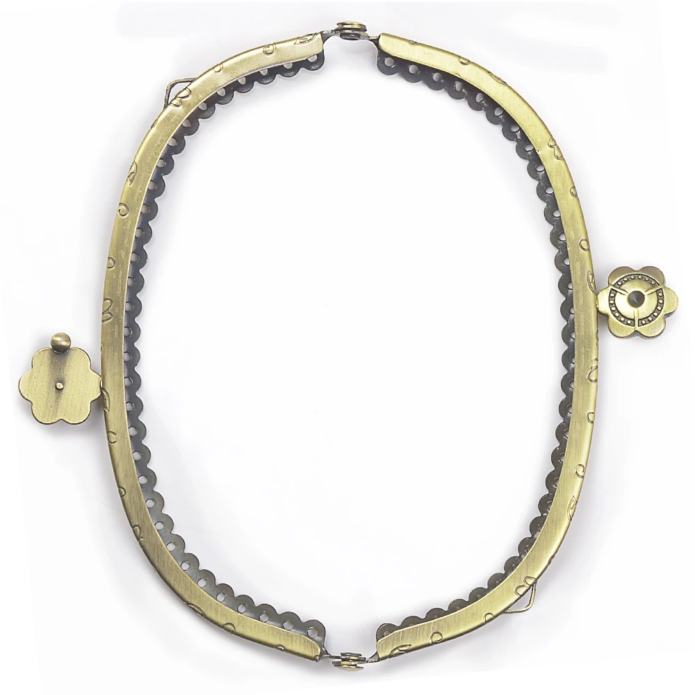 10pcs/ Set 12.5cm Metal Purse Frame Handle for Clutch Bag Handbag Accessories Making Kiss Clasp Lock Bronze Tone Bags Hardware