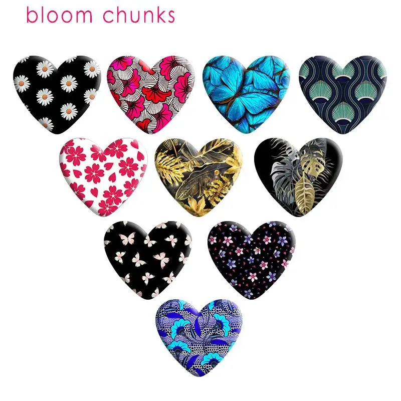 

Flower Patterns Love Heart Resin Cabochon Accessories DIY Earring Hair Phone Sticker Necklace R1540