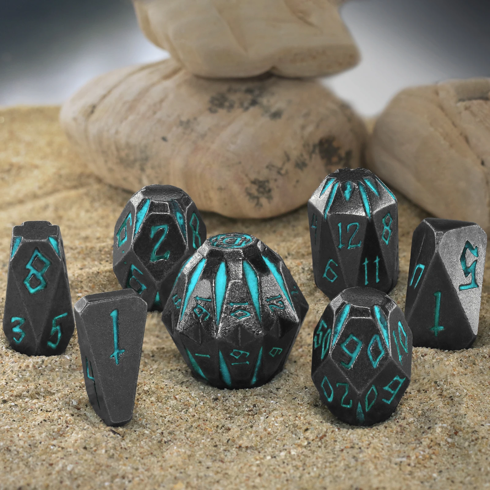 Металлические игральные кости набор из 7 игровых кубиков для подземелий и