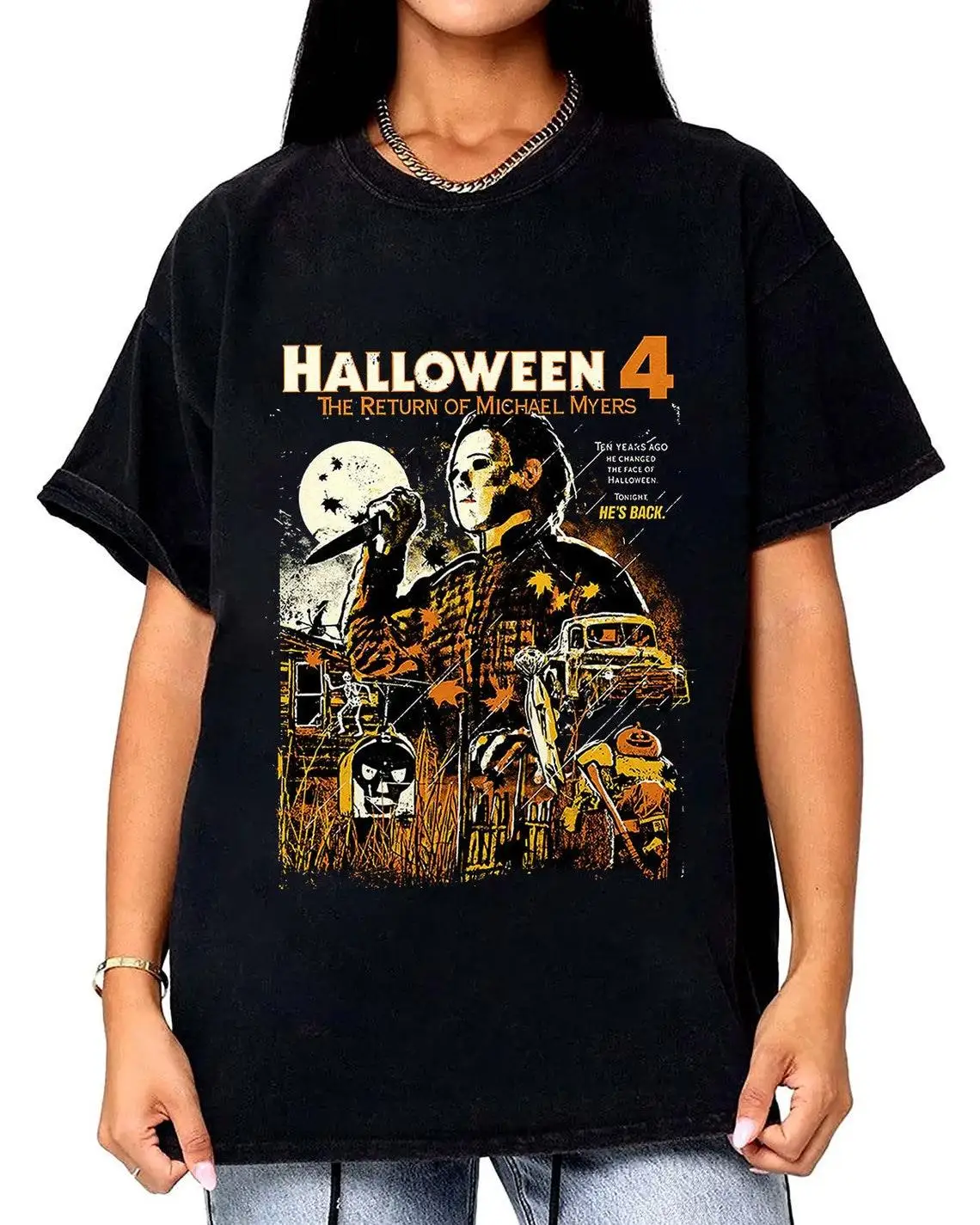 Винтажная Майка майчи из фильма Хэллоуин 4 Свитшот Майкла Майерса триллер ужасы