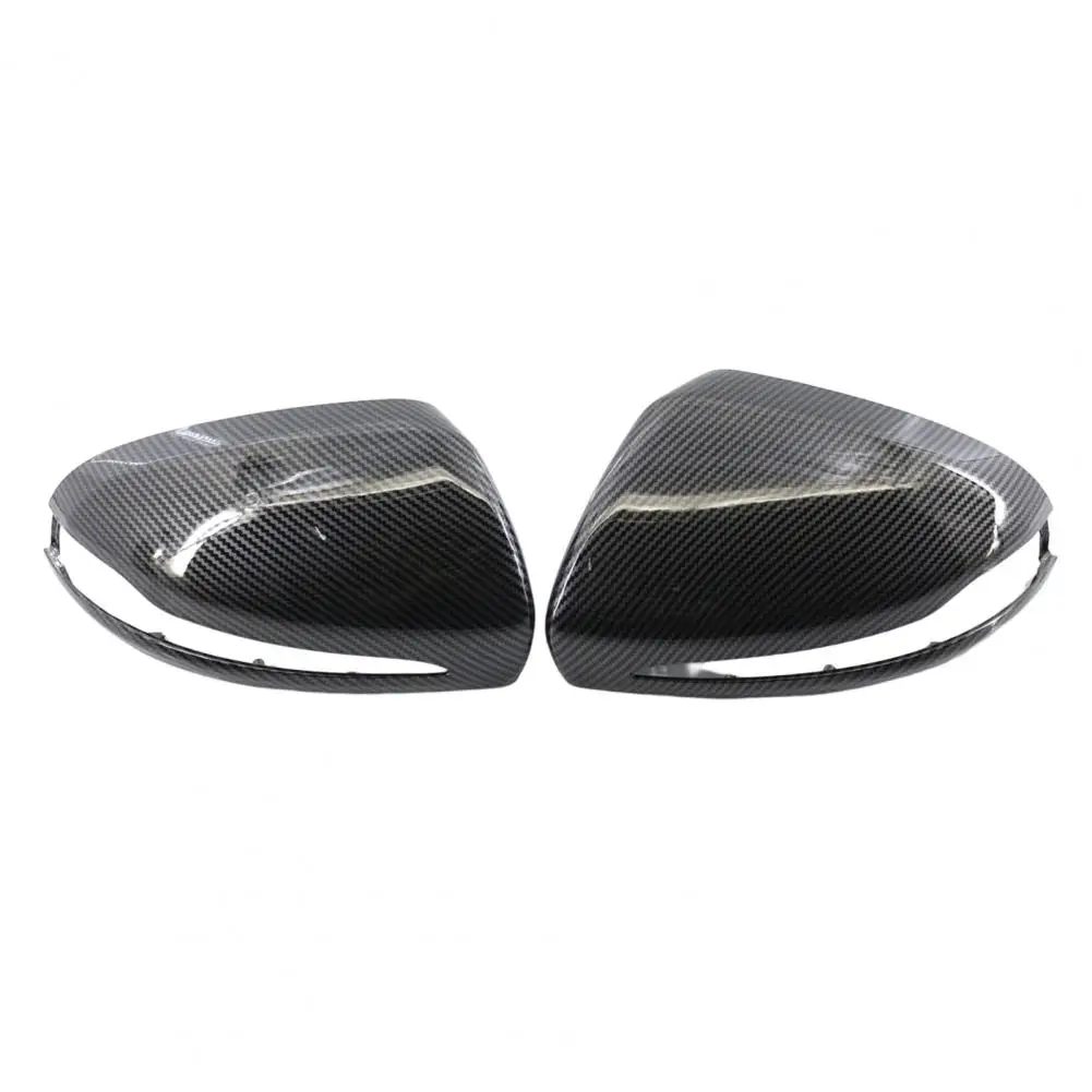 

2Pcs Rear Mirror Covers Carbon Fiber Pattern Waterproof Rearview Mirror Cap Decor for C/E/S W205 W213 W222 2018-2021