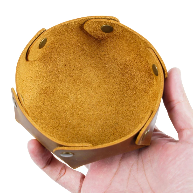 

Mini Desk Organizer 100% Genuine Leather Cowhide Stationery Holder Cute Small Desktop Storage Box Case Kawaii Office School