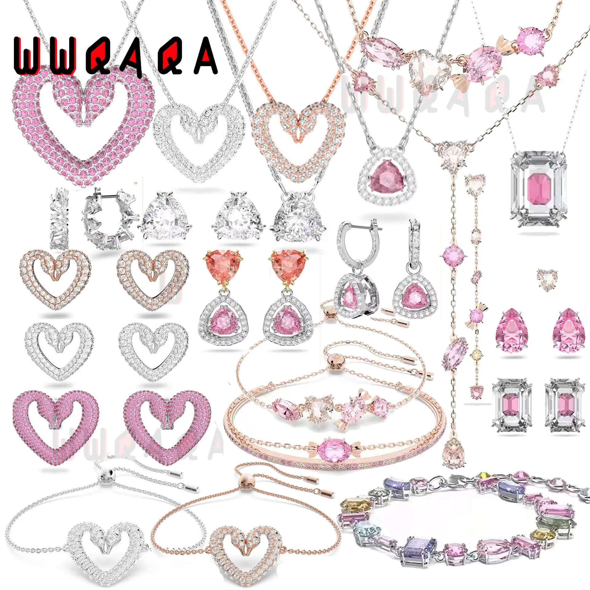 

SWA 2022 New Charm Jewelry Exquisite Love Women's Necklace, Bracelet and Earring Jewelry Set Luxury Jewelry for Attractive Women