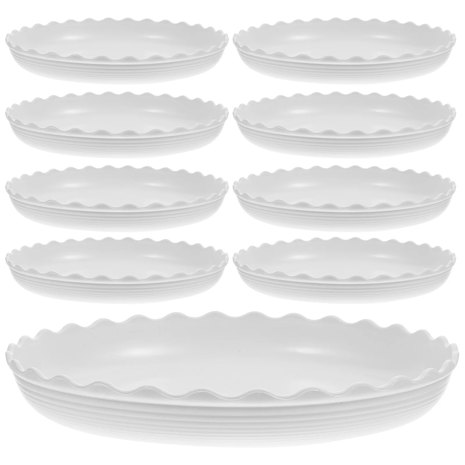 

10 Pcs Dish White Pots Indoor Plants Flowerpot Trays Saucers Round Shaped Pp Potted Plastic