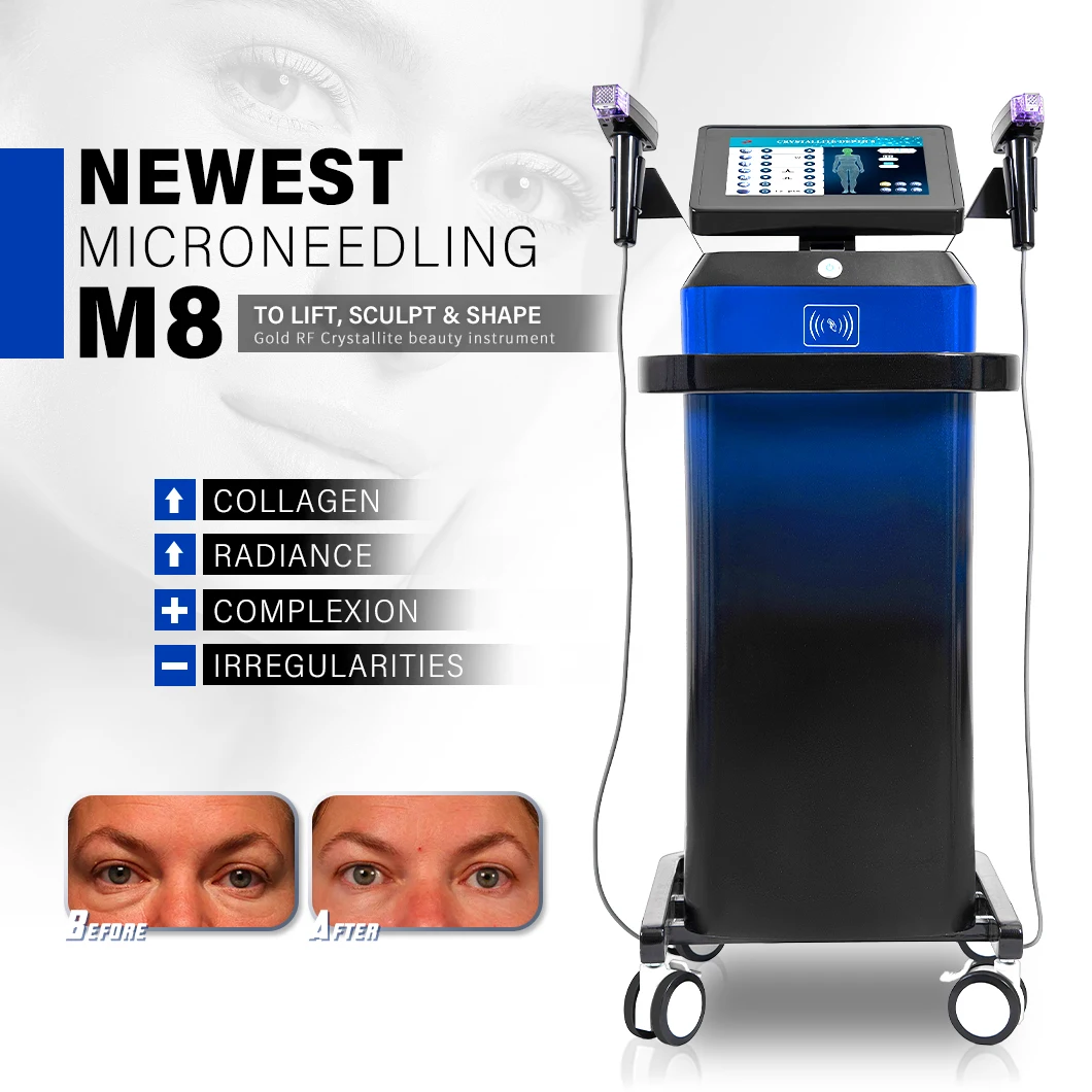 

2023 Hot Microneedling M8 Gold RF Fractional Microneedle Device Wrinkle Removal Skin Rejuvenation Acne Treatment Beauty Machine