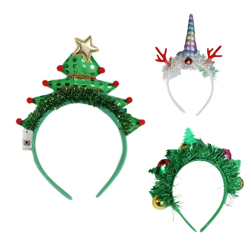 

Glowing Hairband Christmas LED Hairhoop Glittering Stage Performance Head Gears
