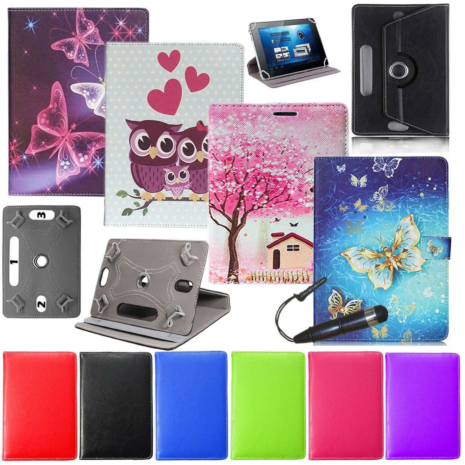

For Amazon Kindle Fire 7" 8" 8.9" 10" Tablet Universal Leather Stand Case Cover