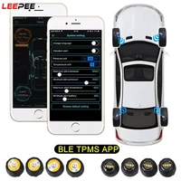 leepee universal android ios ble tpms external alarm tire pressure sensor bluetooth 4 0 5 0 app display car tire pressure sensor
