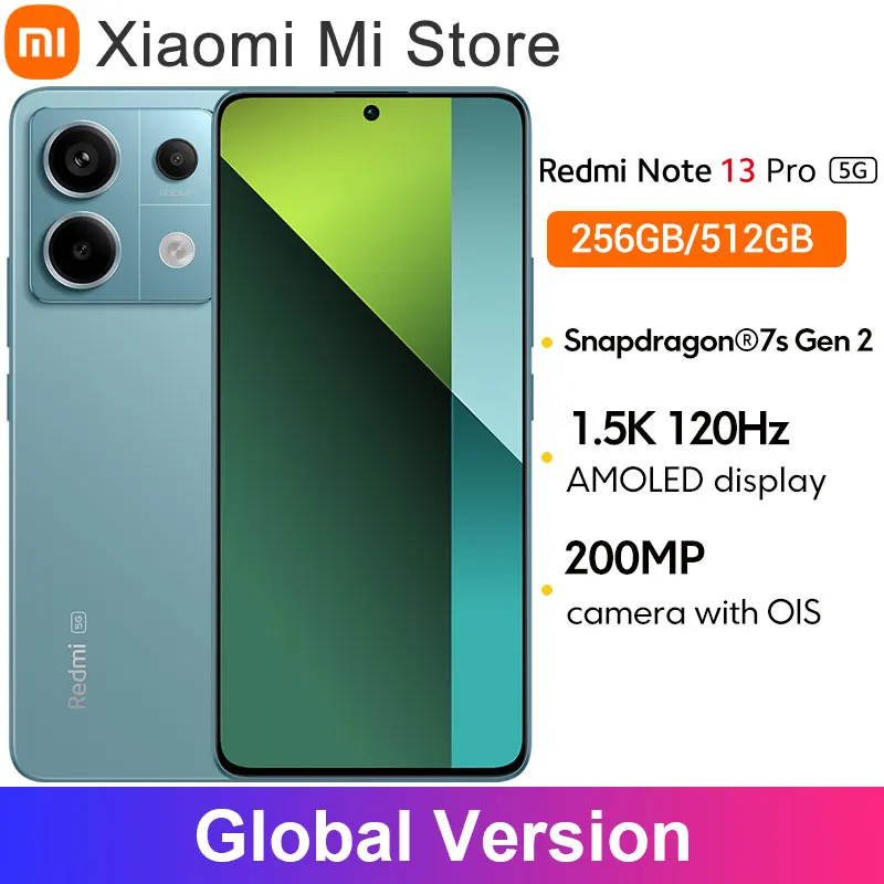 Смартфон Xiaomi Redmi Note 13 Pro®Смартфон 7s Gen 2 1,5 K 120 Гц AMOLED дисплей МП OIS камера 67 Вт зарядка - ТОП 100 товаров марта