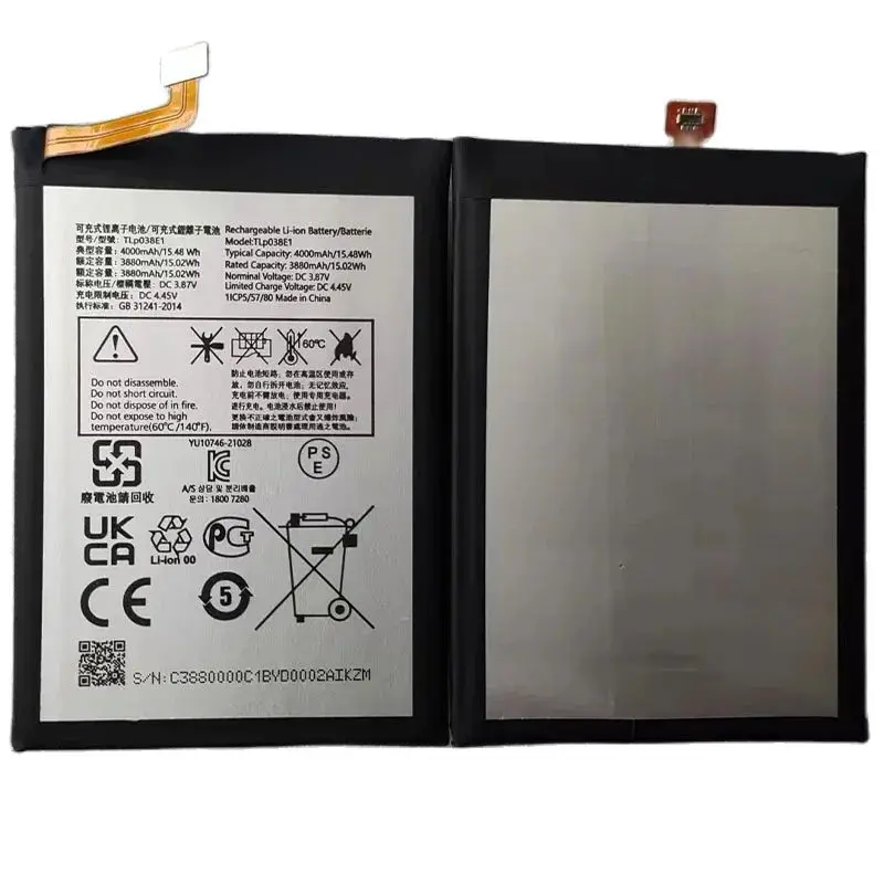 4000mAh TLp038E1 TLp038E7 Сменный аккумулятор для Alcatel TCL Stylus 5G 6 81 &quotT779 T779W батареи
