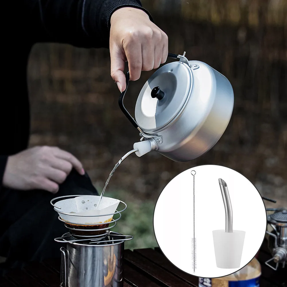 

Outdoor 304 Stainless Steel Spout Extension Tube Nozzle Lightweight Water Coffee Pot for Camping Hiking Backpacking