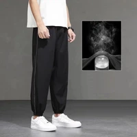 ice silk pants mens spring and summer thin section tide brand loose nine point sports pants quick drying casual trousers