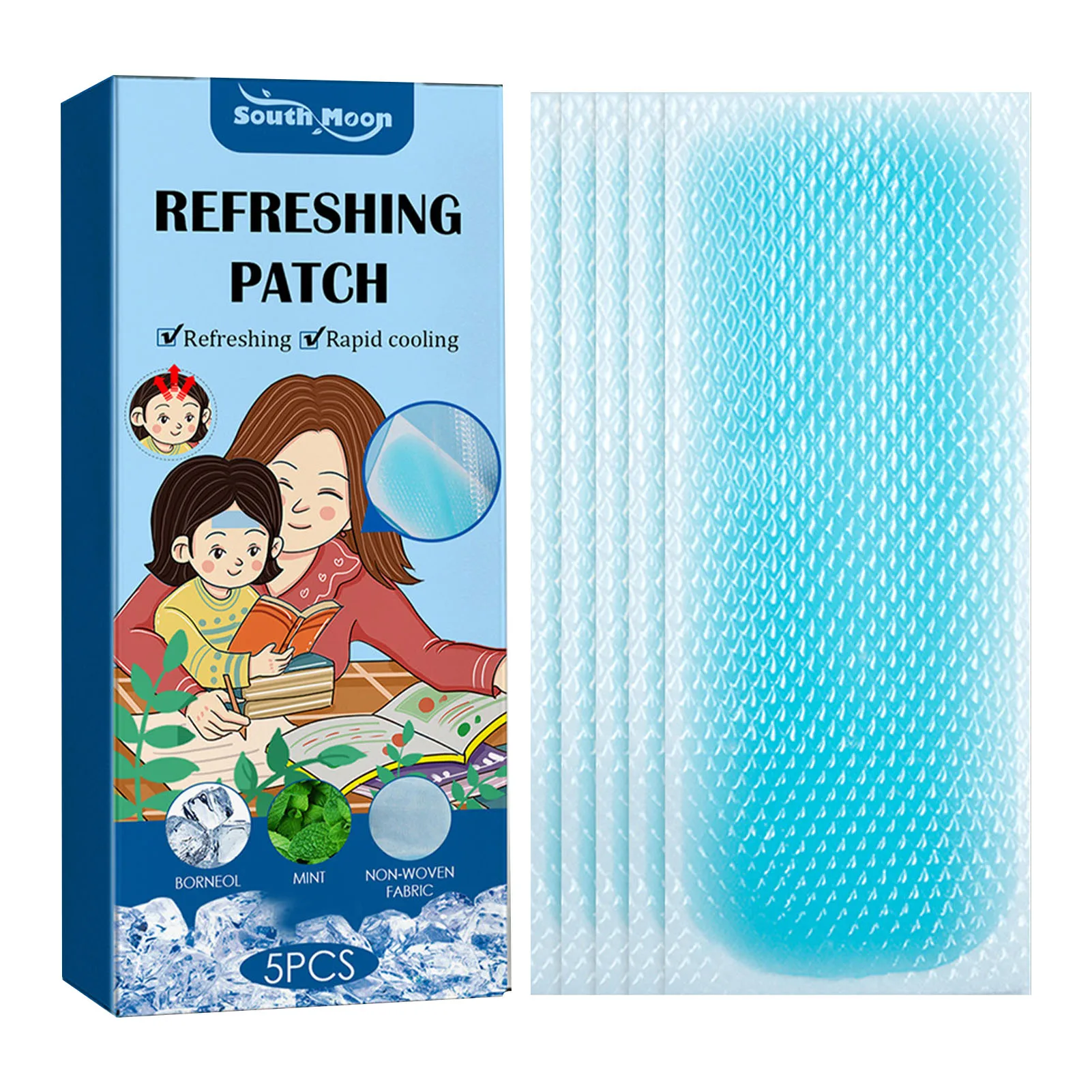 

5 Pcs Ice Gel Cooling Patch Baby Fever Down Medical Plaster Hydrogel Headache Relieve Anti Hot Lower Temperature Patches