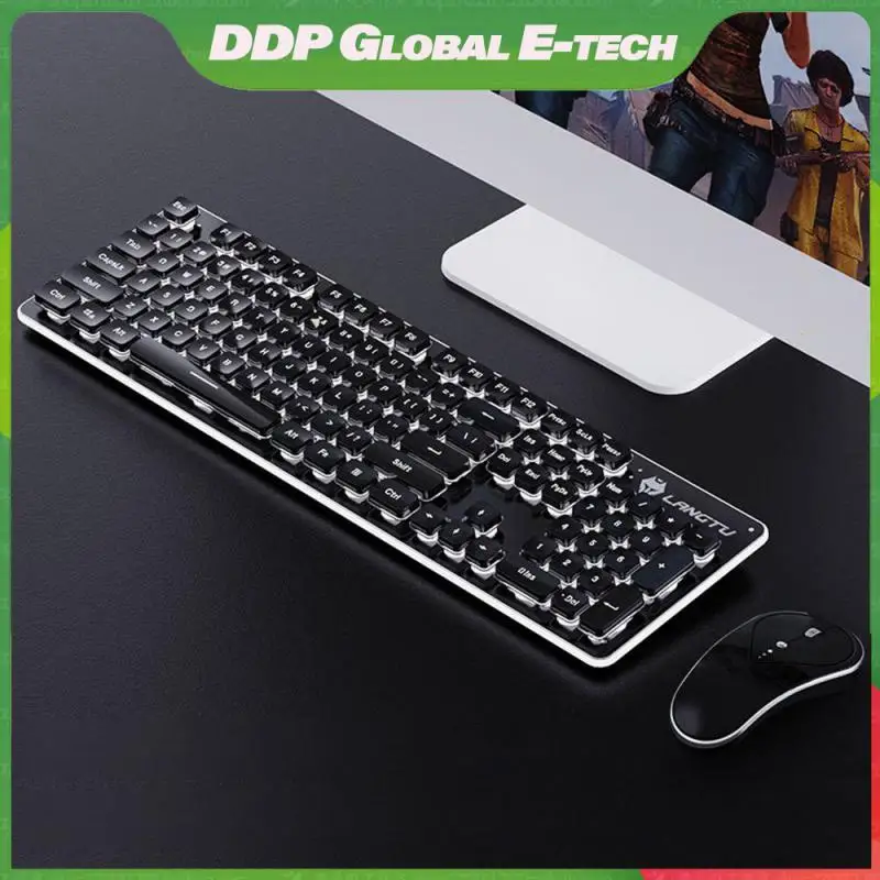 

Backlit Wireless Keyboard Mouse Set Ergonomics Mute Game Keyboard 1600dpi Waterproof Usb Computer Keyboard Mouse Office Mouse