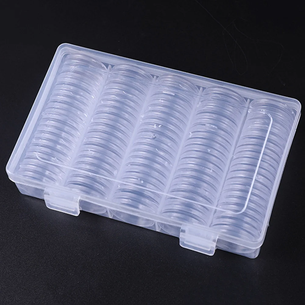 

100pcs Coin Capsule Holder Organizer Storage Box For Coin Capsule Medal Collection Capsule Support Display Case Container Boxes
