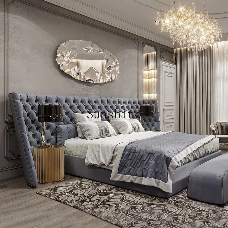 Итальянская главная спальня элитная атмосфера широкоэкранная кровать матовая