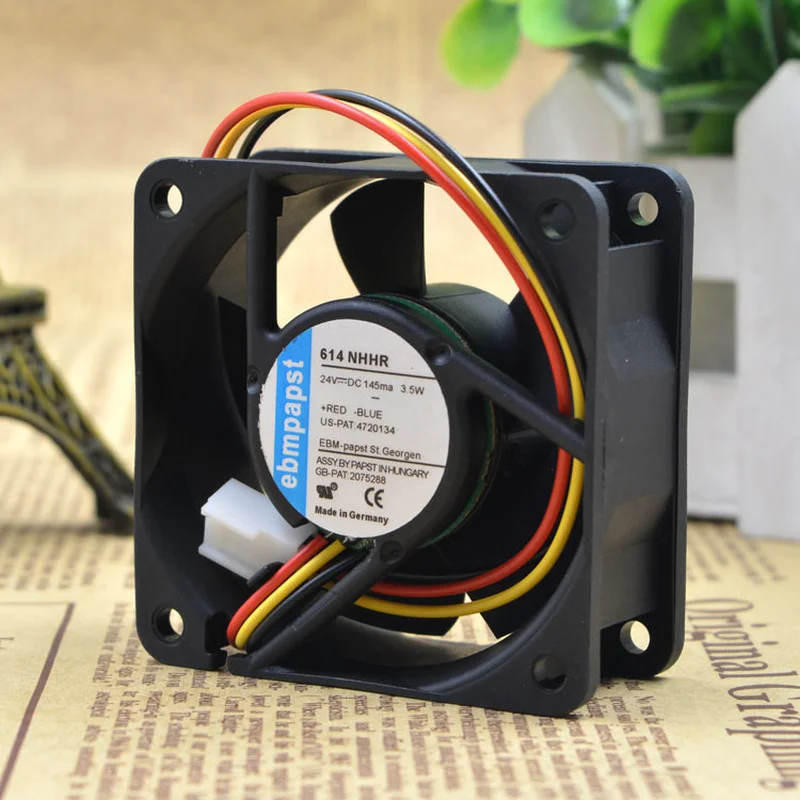 

SSEA New Fan for Ebmpapst 614NHHR 24V 3.0W Equipment Axial Fan Cooling Fan 6025 60*60*25MM