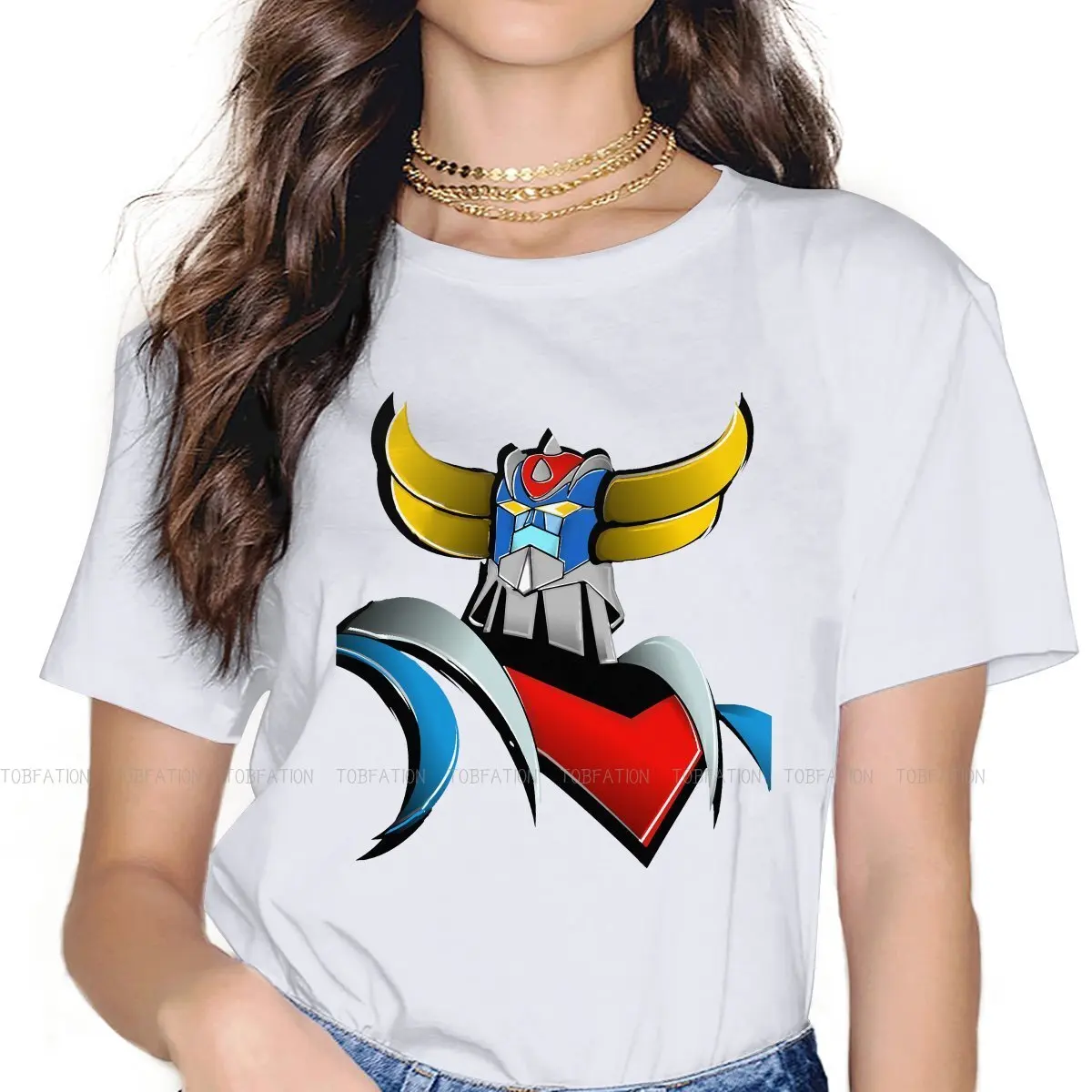 

Grendizer Women's T Shirt UFO Robot Goldrake Ladies Tees Harajuku Cotton Tops Basic Tshirt 5XL Oversized Fashion