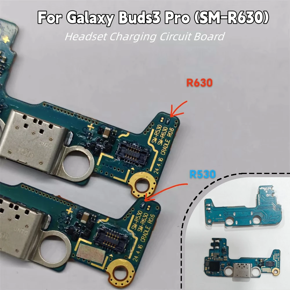 Фото Плата зарядного устройства для наушников Samsung Galaxy Buds3 Pro (SM-R630) с отсеком для батареи, совместимая с Bluetooth, для умных наушников. №4
