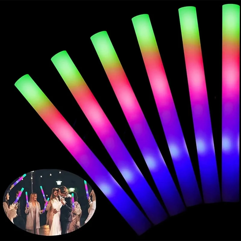 Светящиеся разноцветные RGB палочки из пены для рождества дня рождения свадьбы